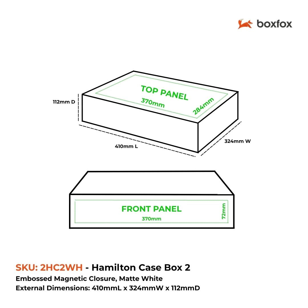 Hamilton Case Box 2 - Matt Black Emboss Magnetic Closure Custom Print