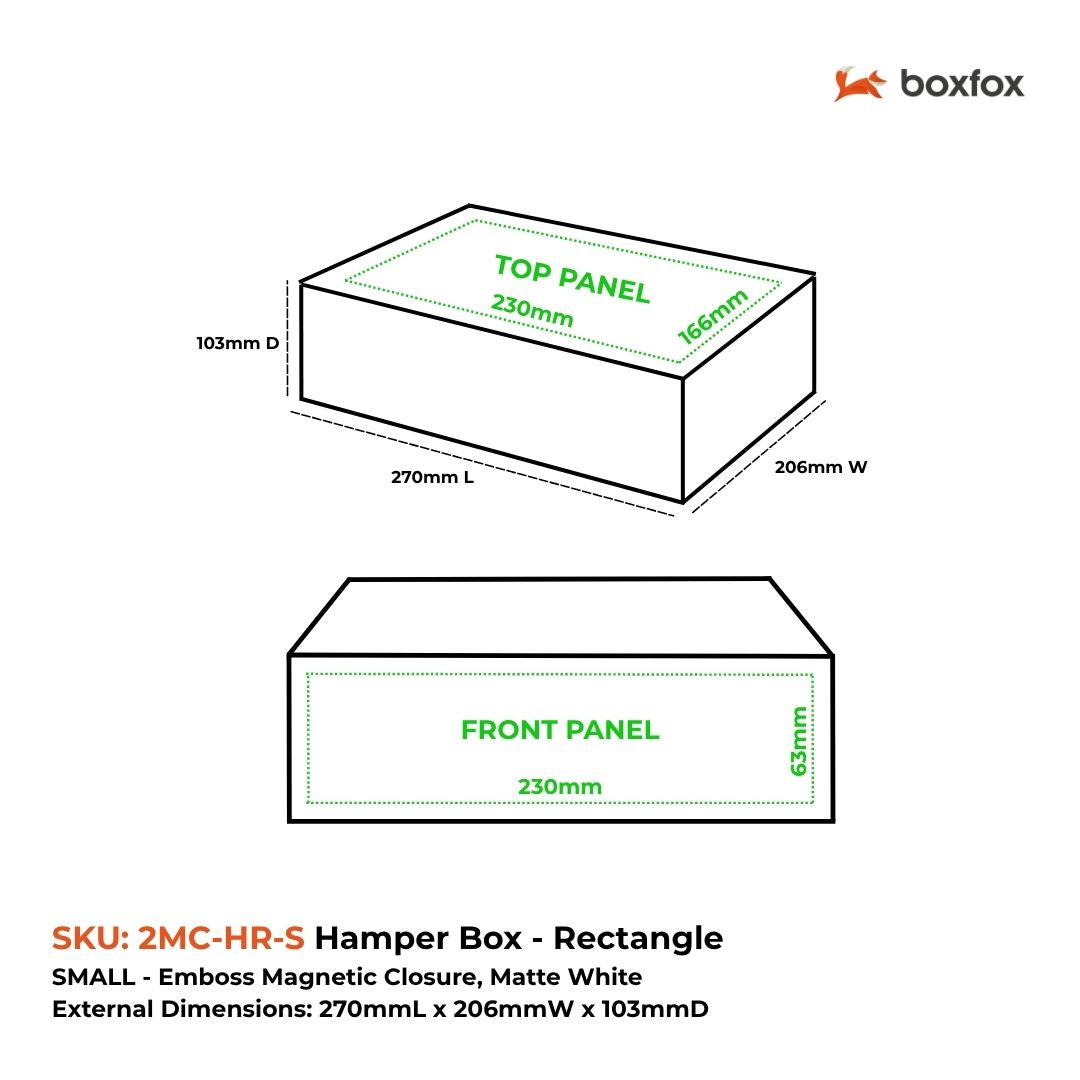 Hamper Box - Rectangle, Magnetic Closure Small, Matt Black Custom Print