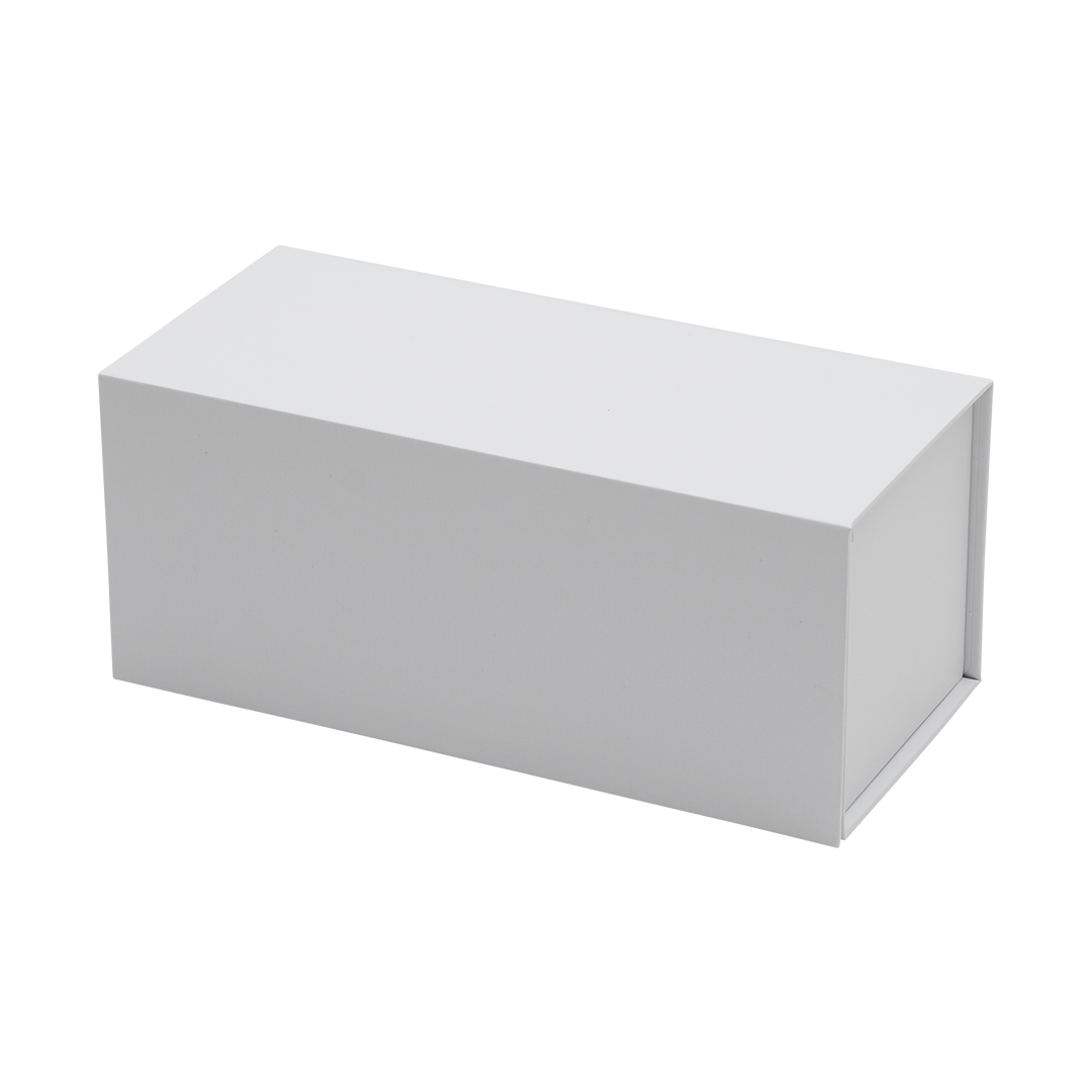 Gift Box, Spirit Bottle Emboss Magnetic Closure 255x110x110mm, Matt White