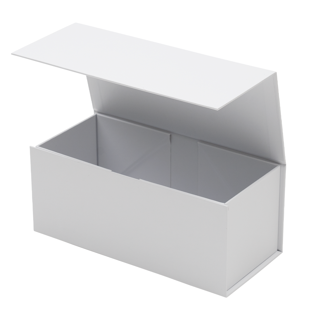 Gift Box, Spirit Bottle Emboss Magnetic Closure 255x110x110mm, Matt White