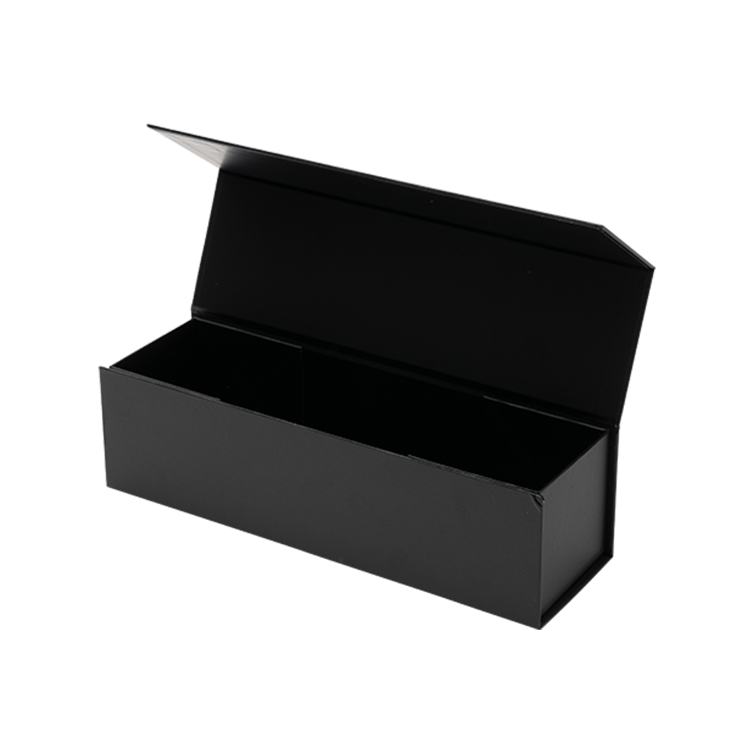 Wine Box, Single Emboss Magnetic Closure 345x95x97mm, Matt Black