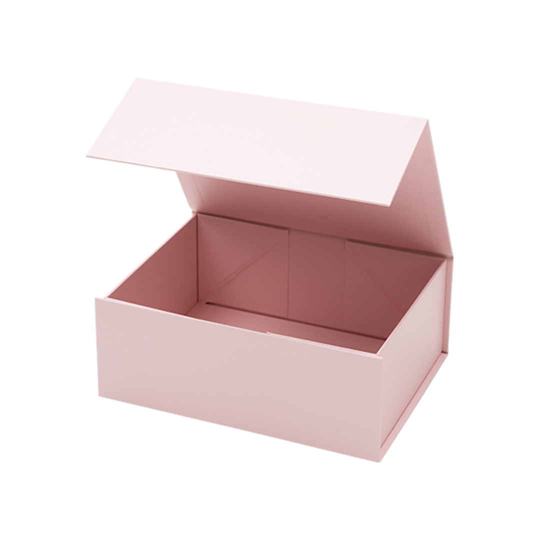 Hamper Box, Rectangle, Emboss Magnetic Closure Small, Matt Pastel Pink