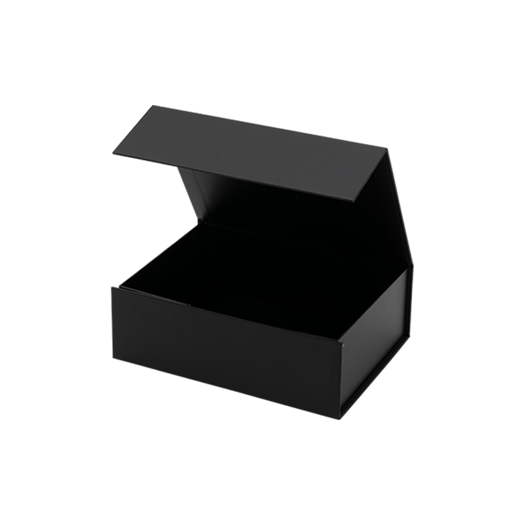 Gift Box, Low Line, Small Emboss Magnetic Closure 220x160x75 mm, Matt Black
