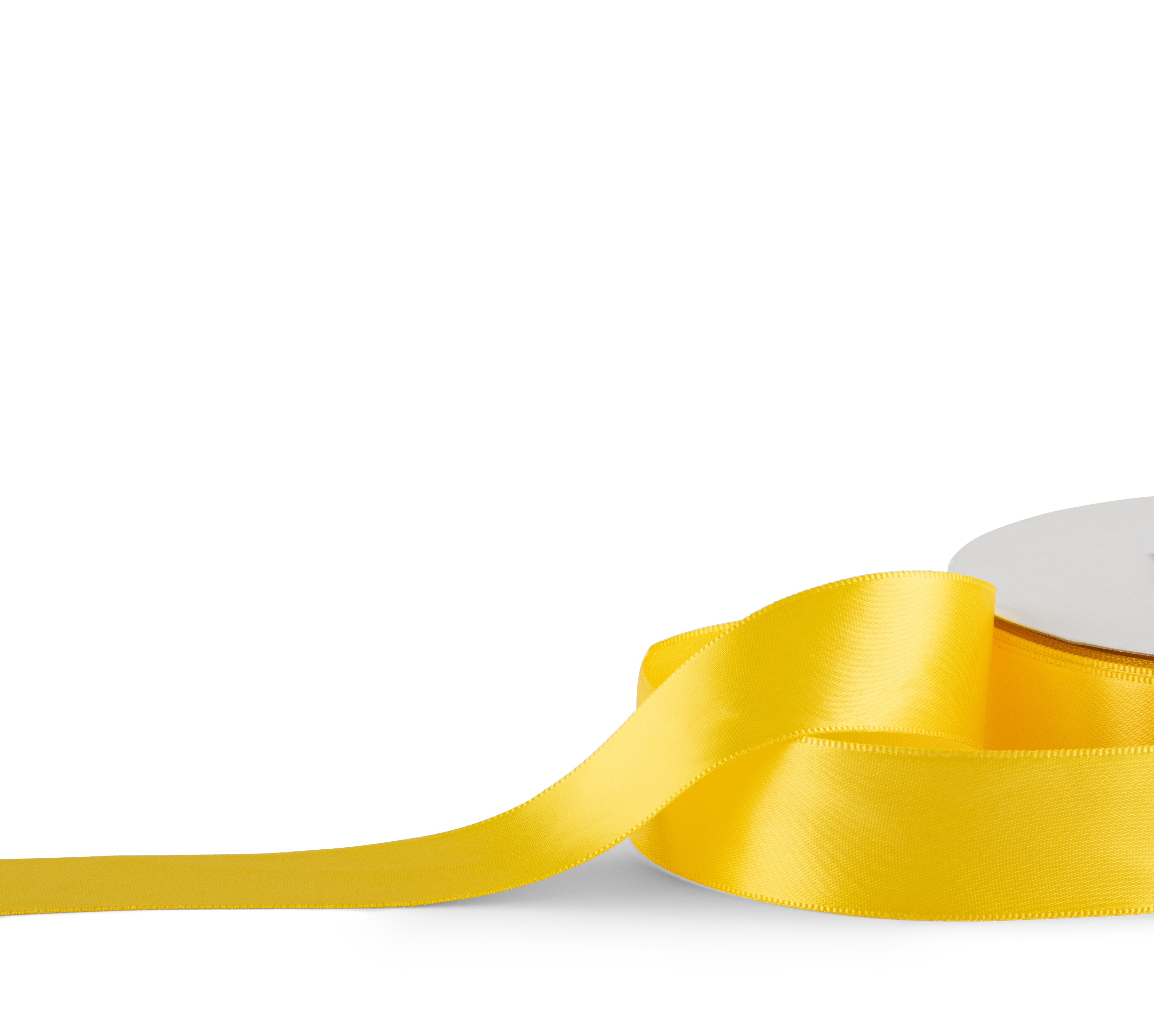 Premium single faced Satin Ribbon 25mm x 30m - Yellow