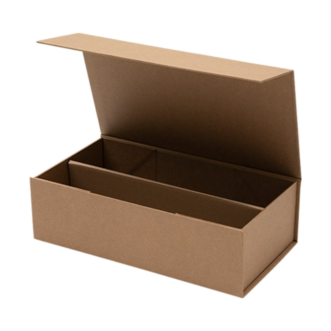 Wine Box, Two Bottle Insert, Emboss Magnetic Closure, Matt Kraft