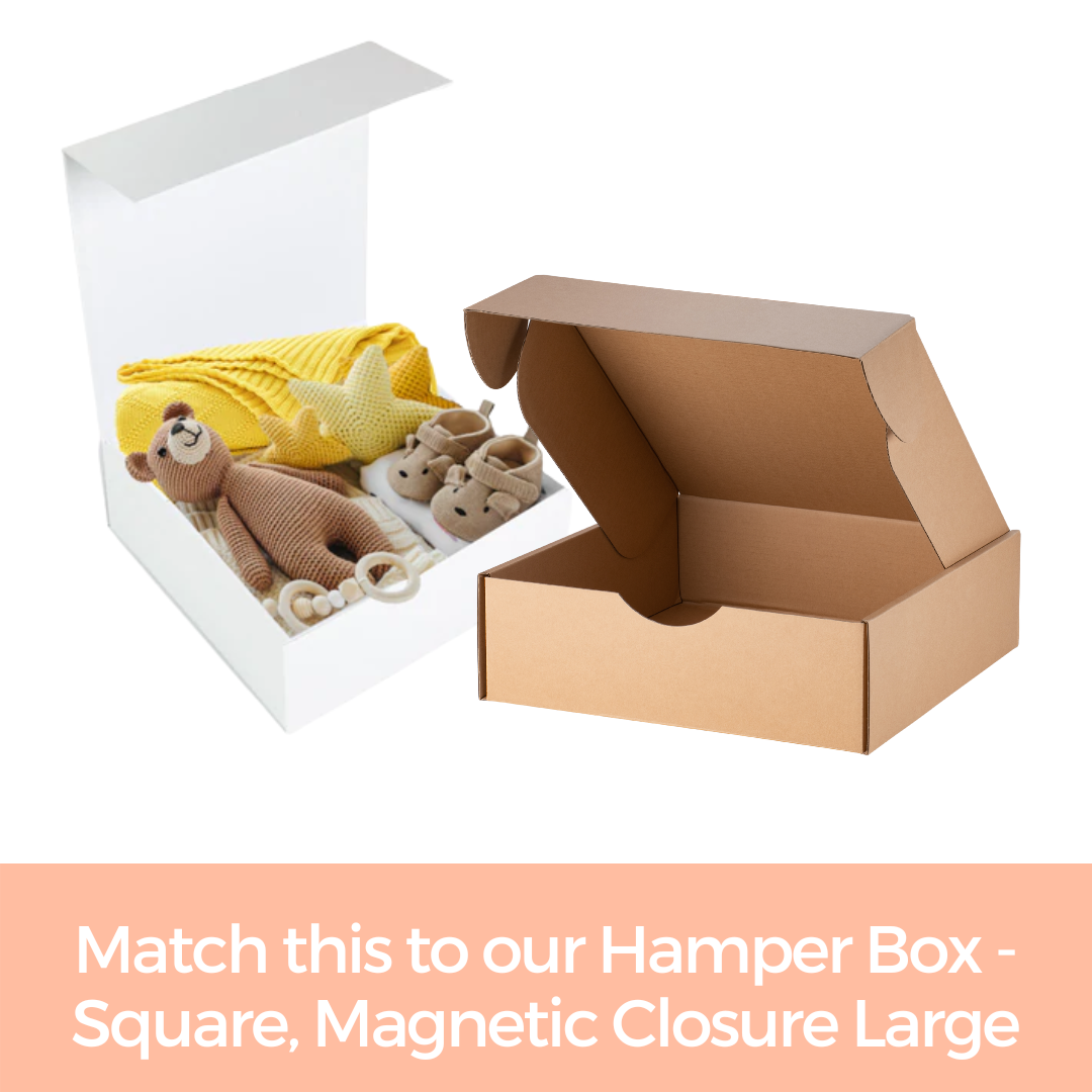 Postage Hamper Box - Square, Extra Large - Kraft