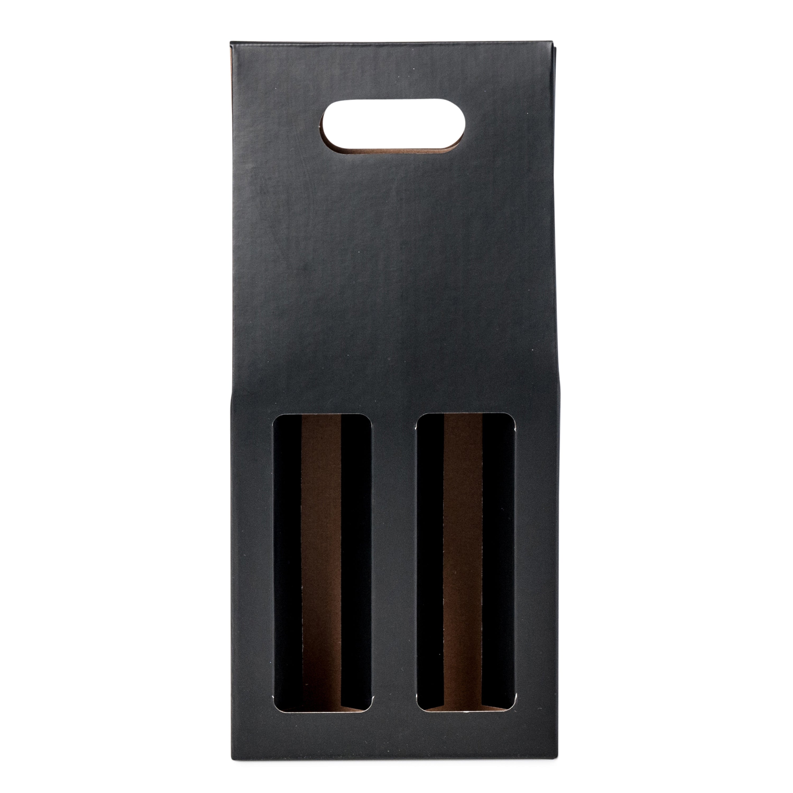 2 Bottle Gable Top Wine Box - Matt Black