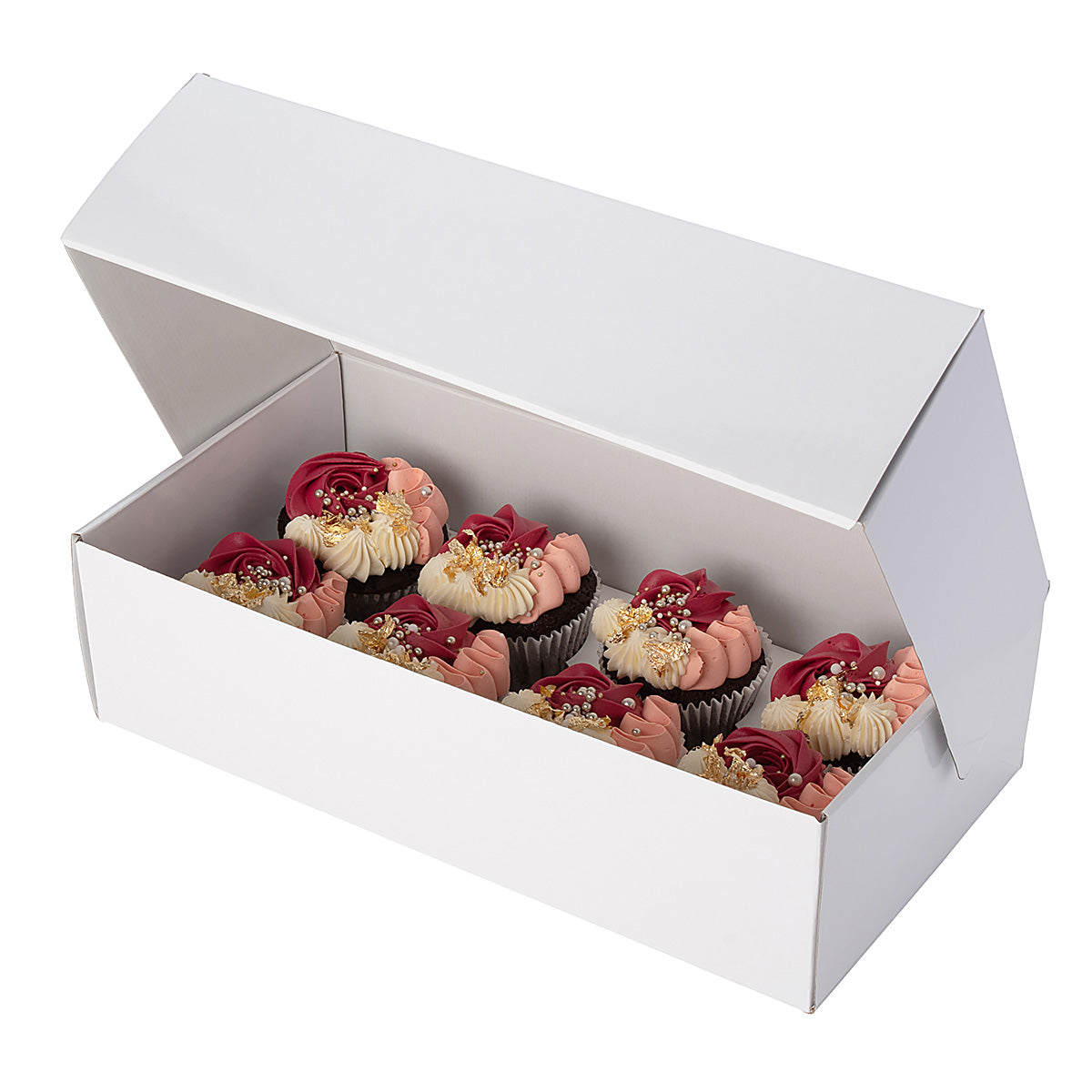 8 Cupcake Gift Shipper Box - Gloss White