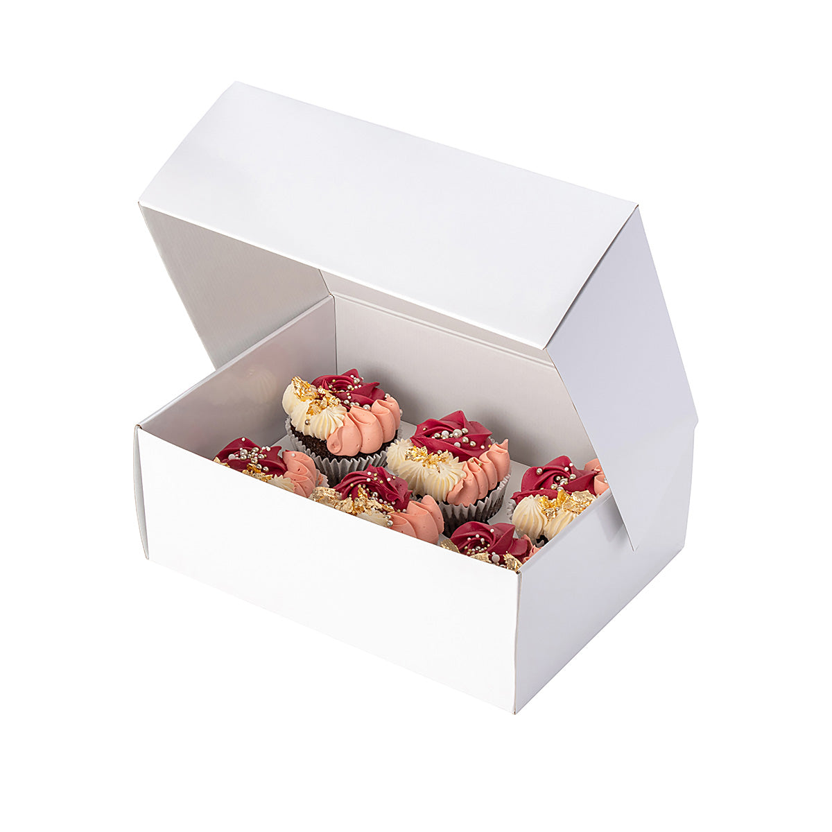 6 Cupcake Gift Shipper Box - Gloss White