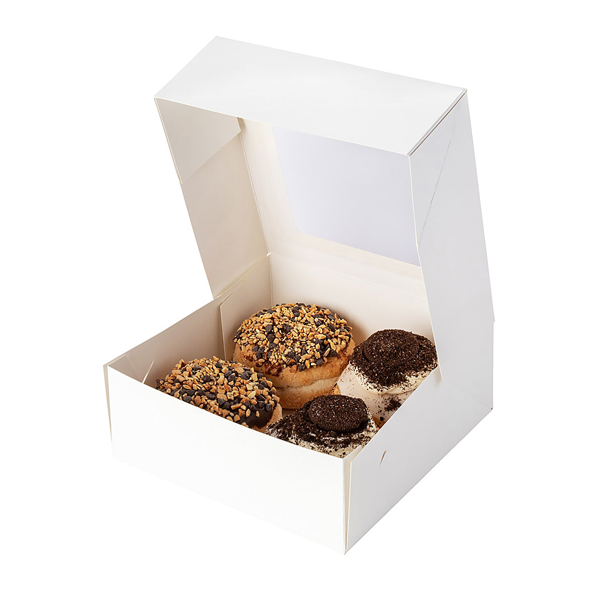 Cake & 4 Donut Window Box - White Gloss Artcard