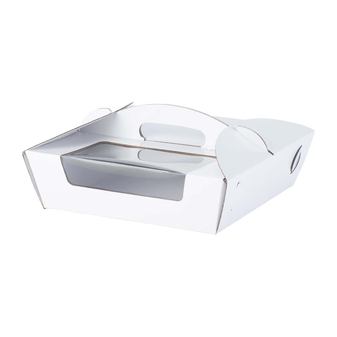 Catering Hamper Carry Box - Window - Medium - Gloss White