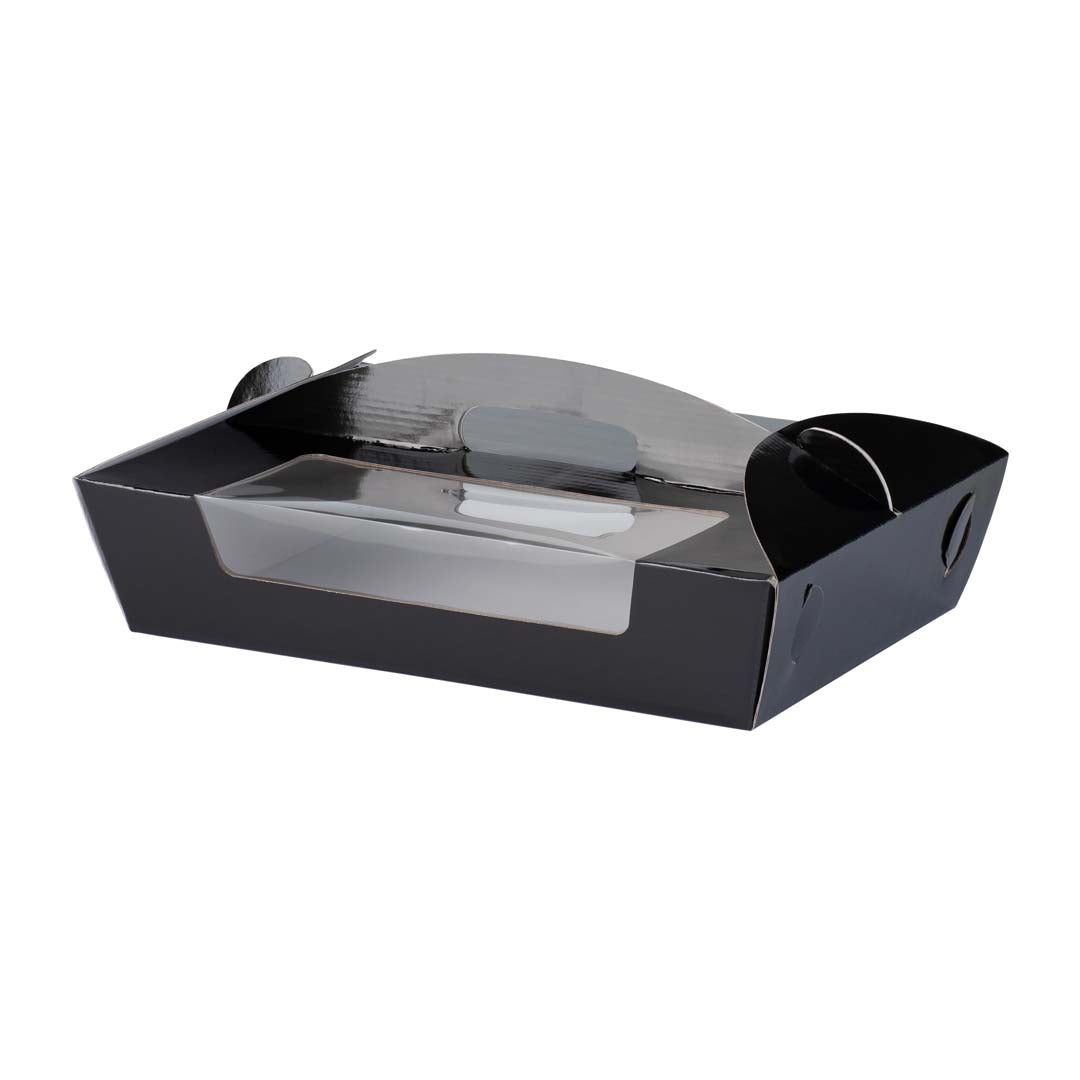 Catering Hamper Carry Box - Window - Large - Gloss Black