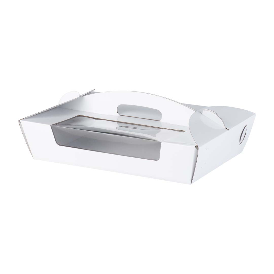 Catering Hamper Carry Box - Window - Large - Gloss White