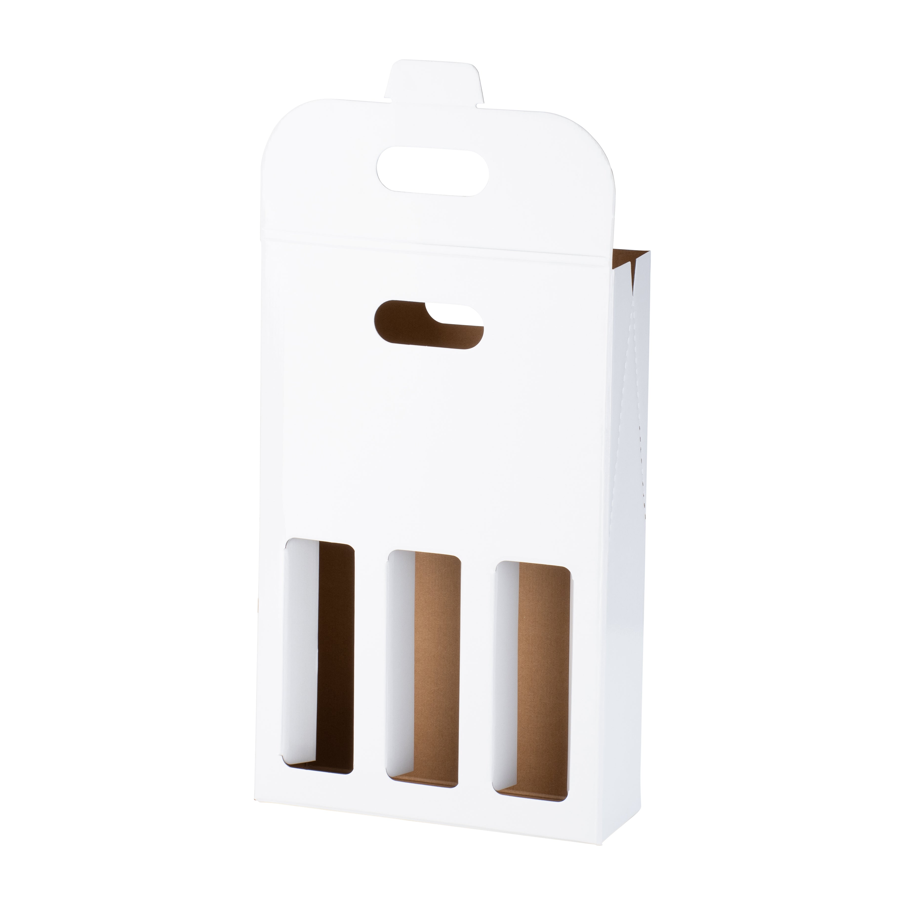 3 Bottle Gable Top Wine Box - Gloss White - Sample