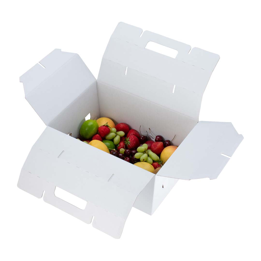 Catering Hamper Carry Box - Deep Large - Recessed Handle - Gloss White