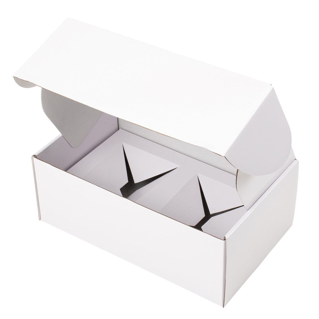 Gift Shipper Box – Candle Jar Medium Rectangle with Insert - Gloss White