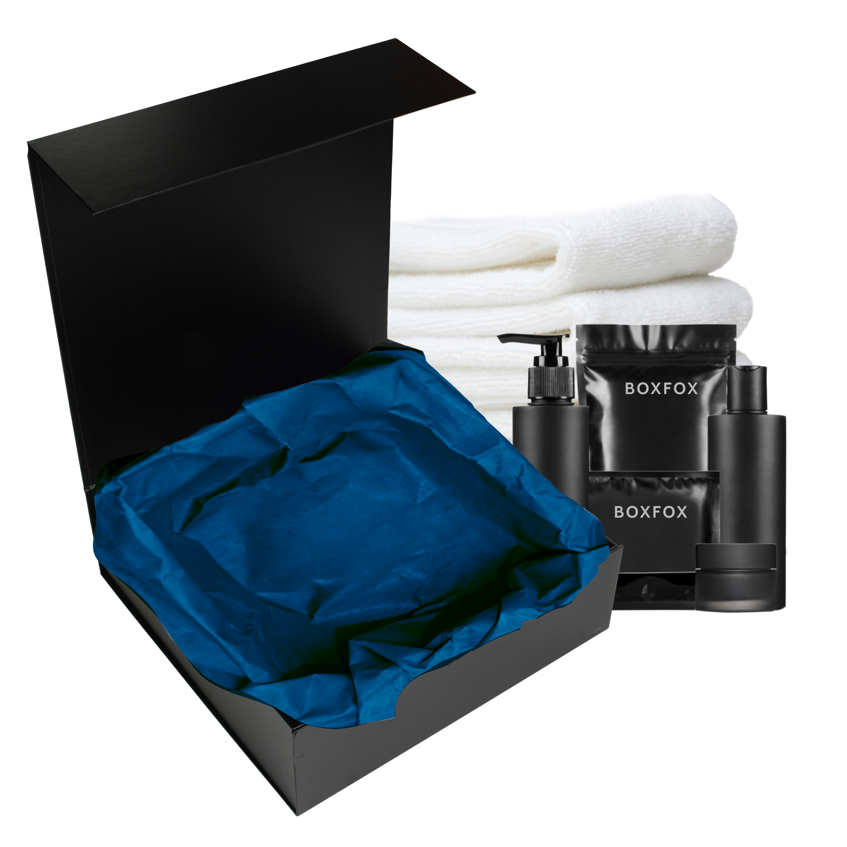 Gift Box Square Slim - Magnetic Closure Medium, Matt Black Custom Print