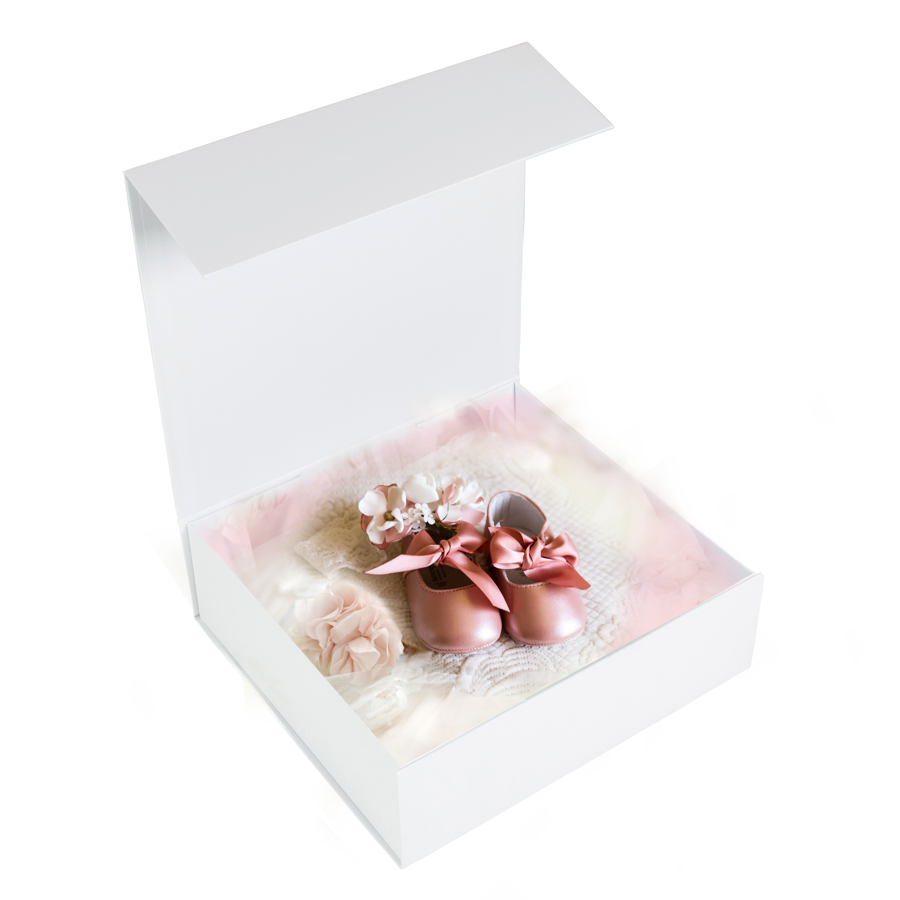 Gift Box Square Slim - Magnetic Closure Medium, Matt White Custom Print