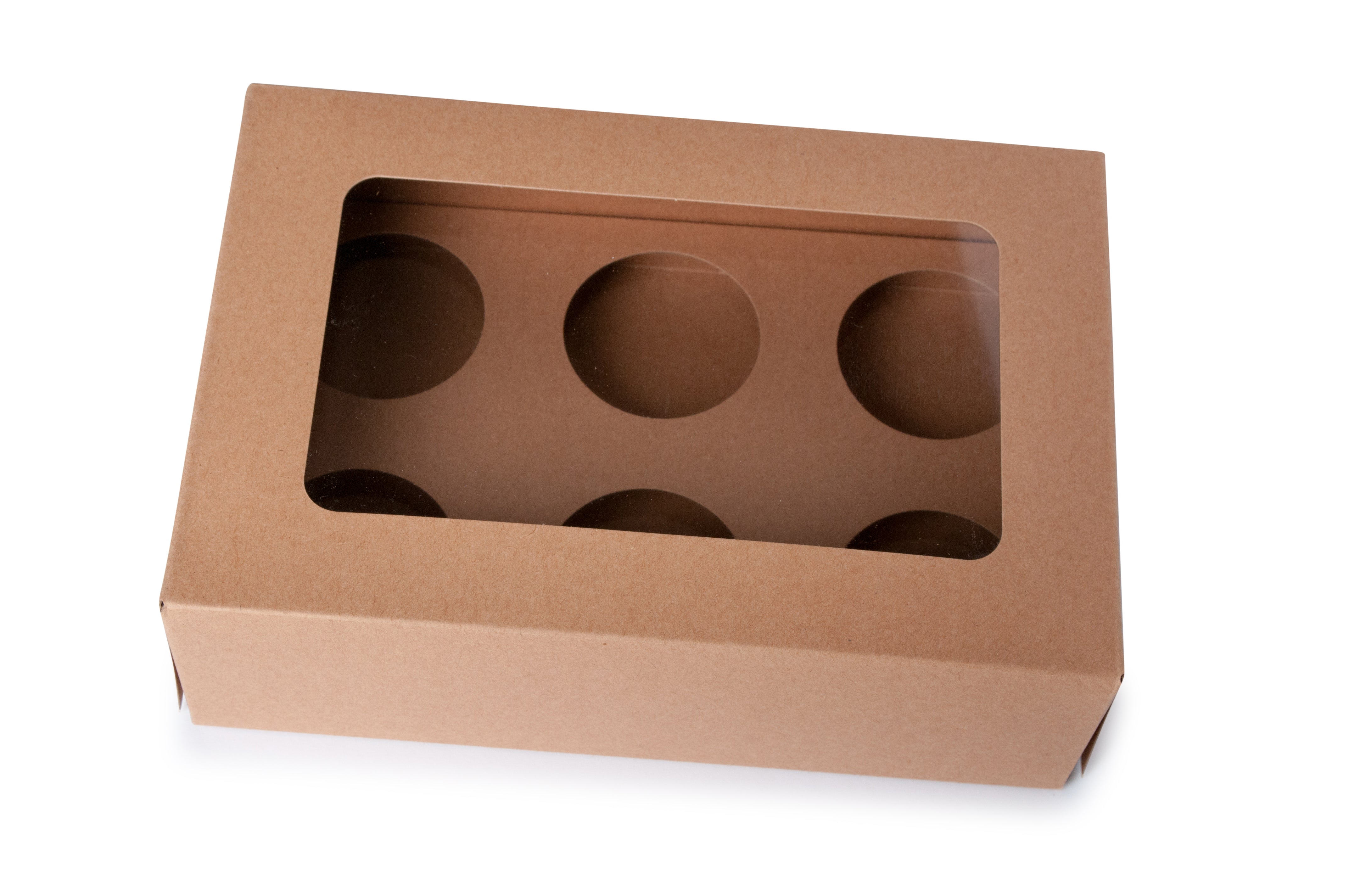 Six Cupcake Box - Kraft