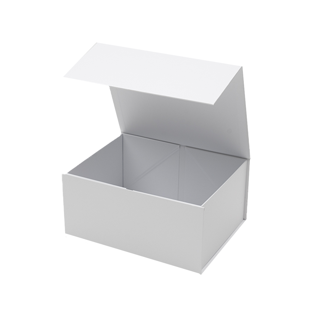 Hamper Box, Deep, Medium  Emboss Magnetic Closure 270x210x130mm, Matt White - Sample