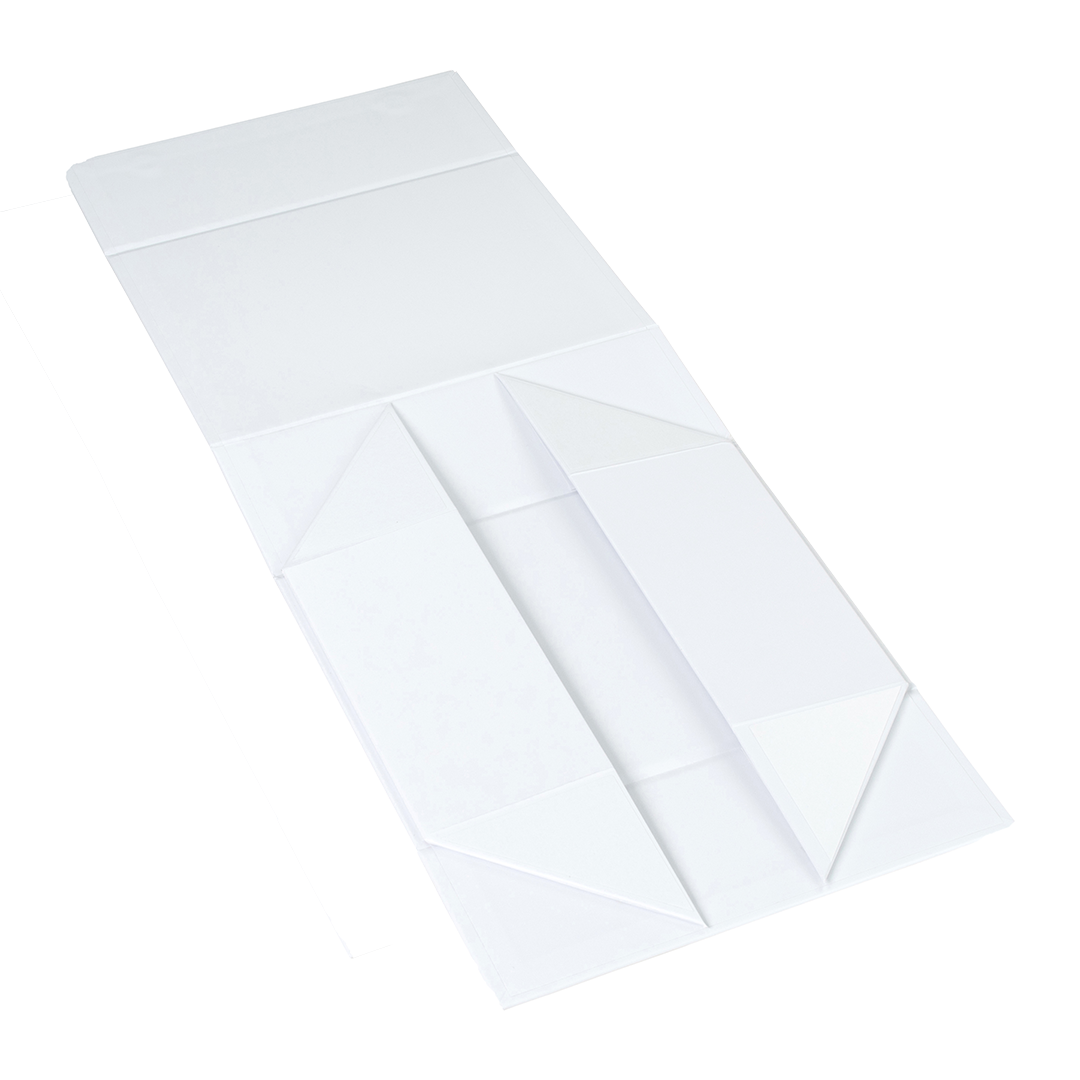 Hamper Box - Rectangle, Emboss Magnetic Closure Small, Matt White - Sample