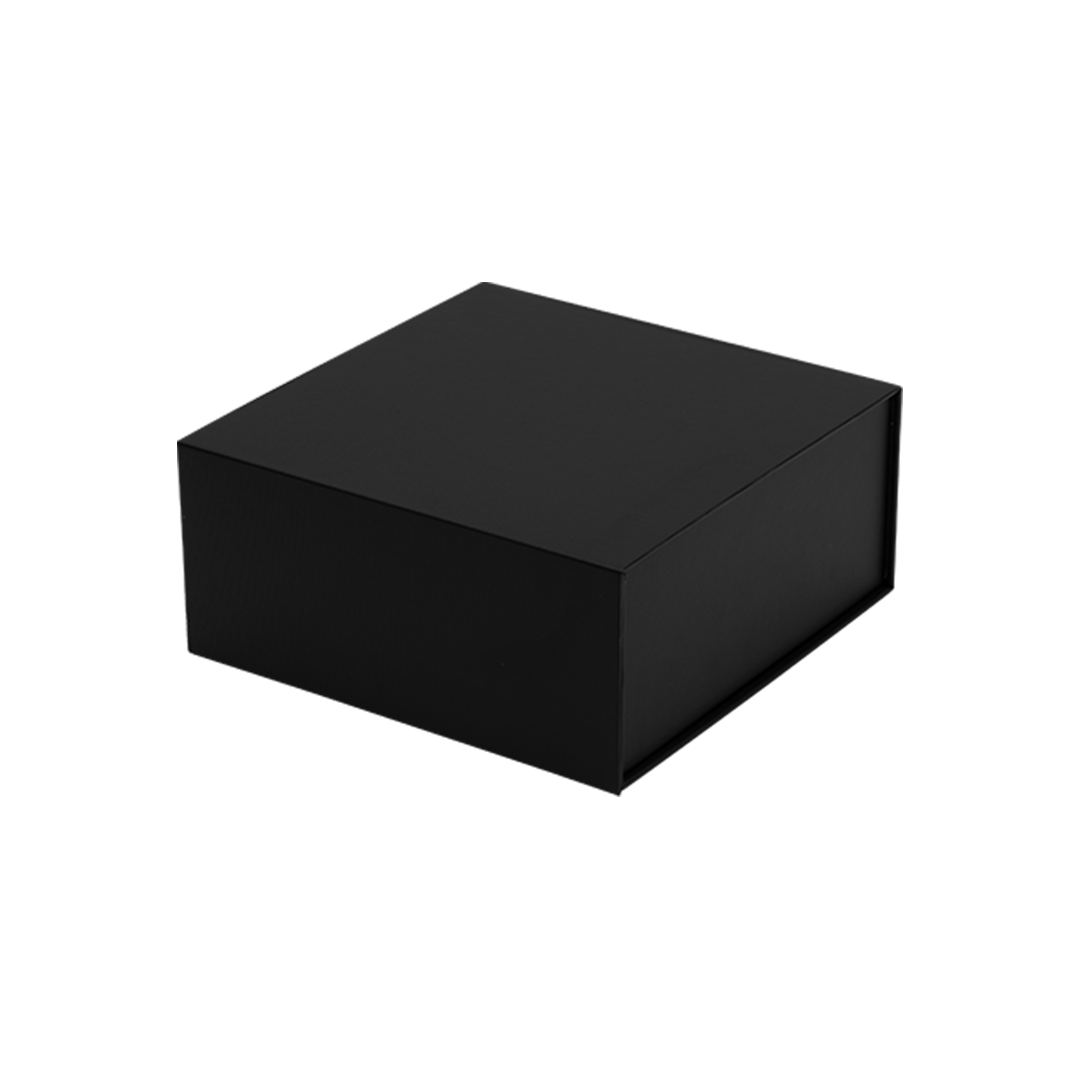 Gift Hamper Box, Medium Emboss Magnetic Closure 220x220x100mm, Matt Black