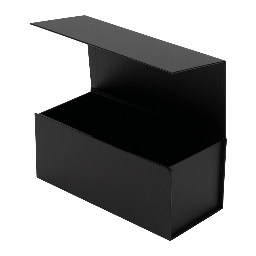 Gift Box, Spirit Bottle Emboss Magnetic Closure 255x110x110mm, Matt Black