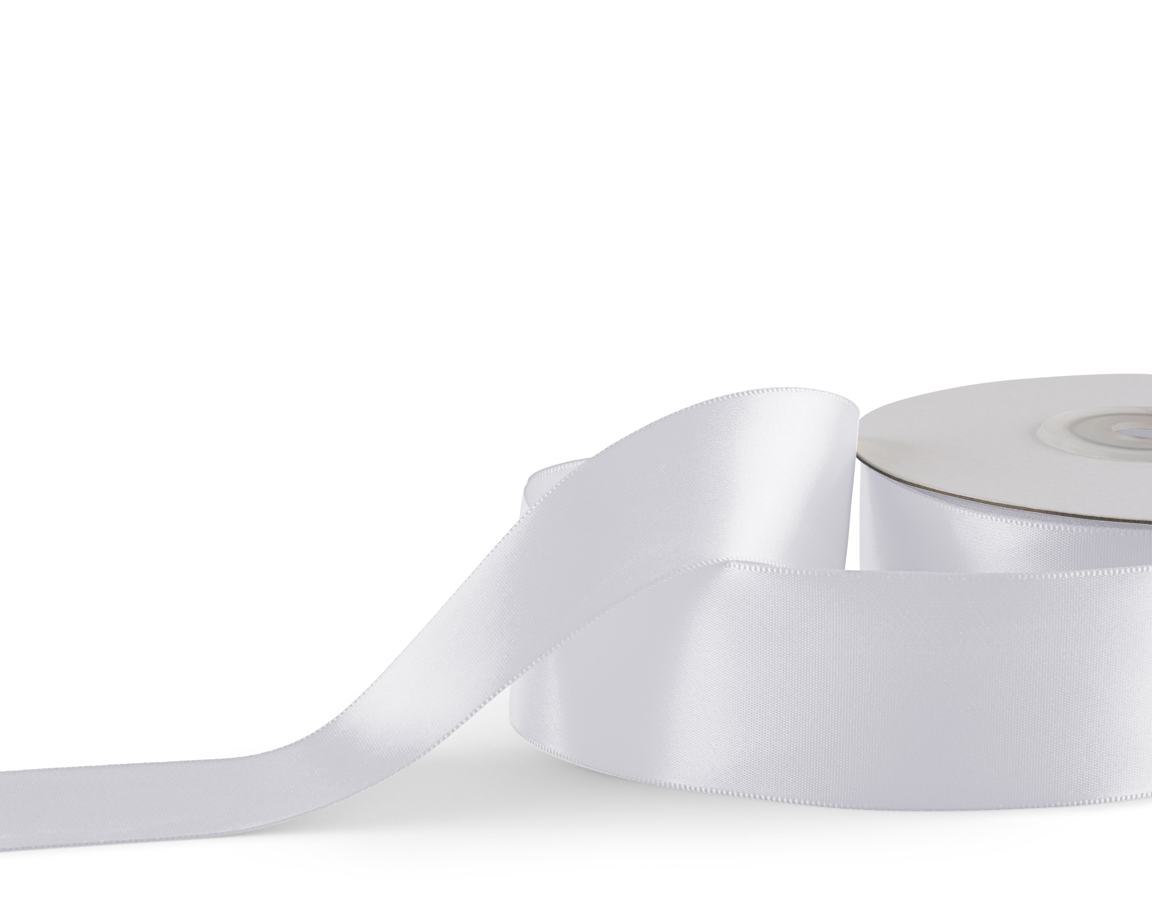 Premium single faced Satin Ribbon 38mm x 30m - White