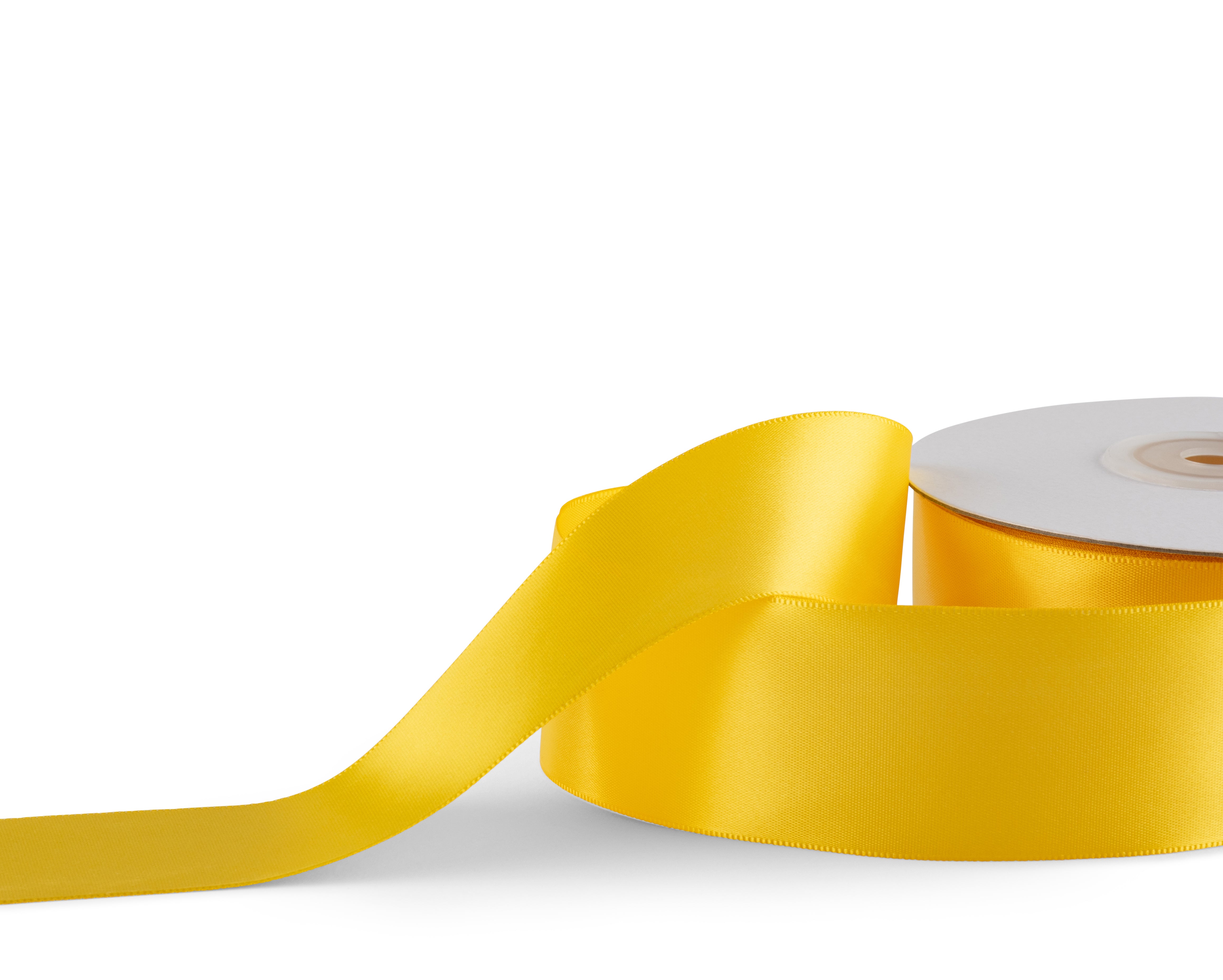 Premium single faced Satin Ribbon 38mm x 30m - Yellow