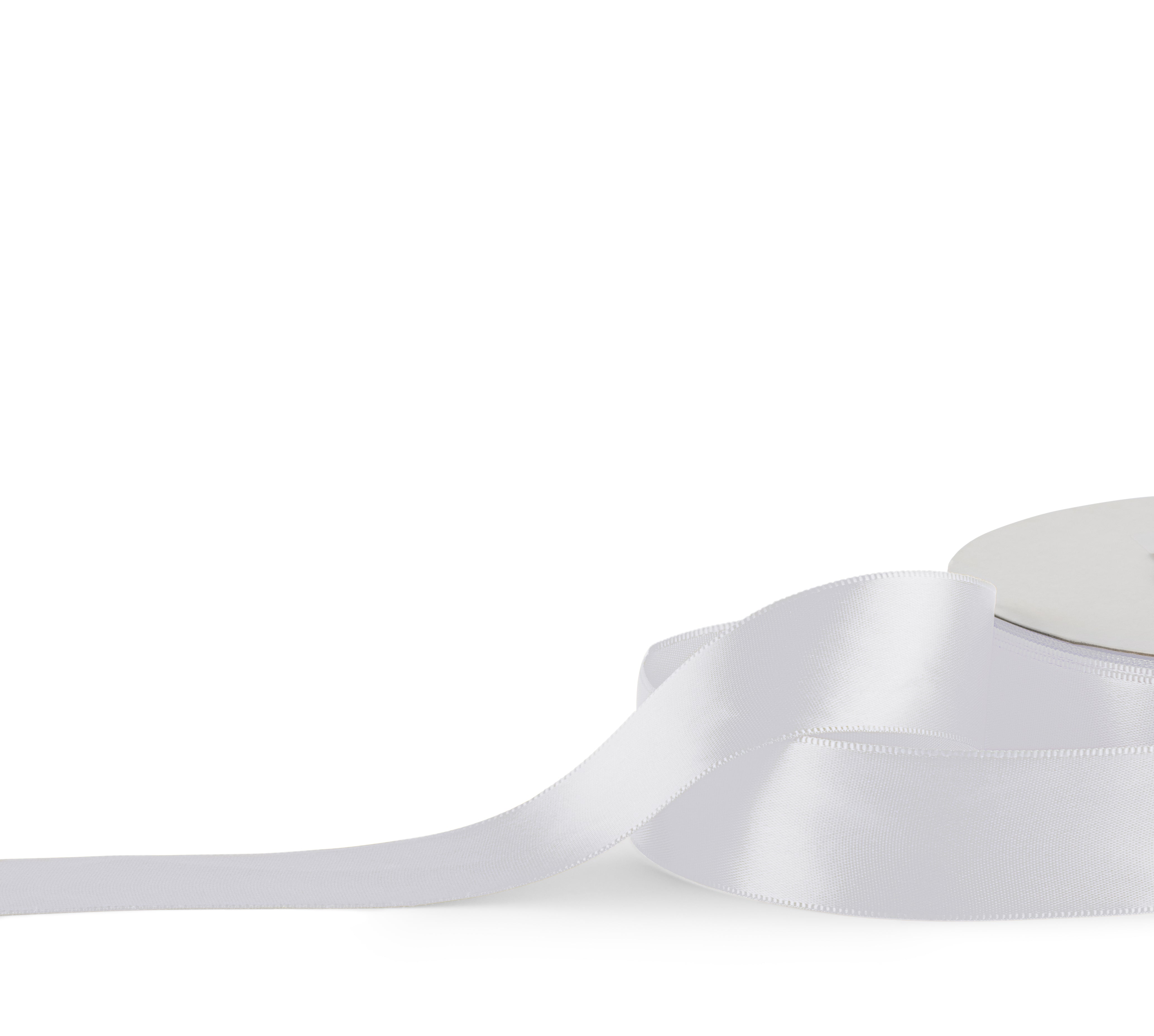 Premium single faced Satin Ribbon 25mm x 30m - White