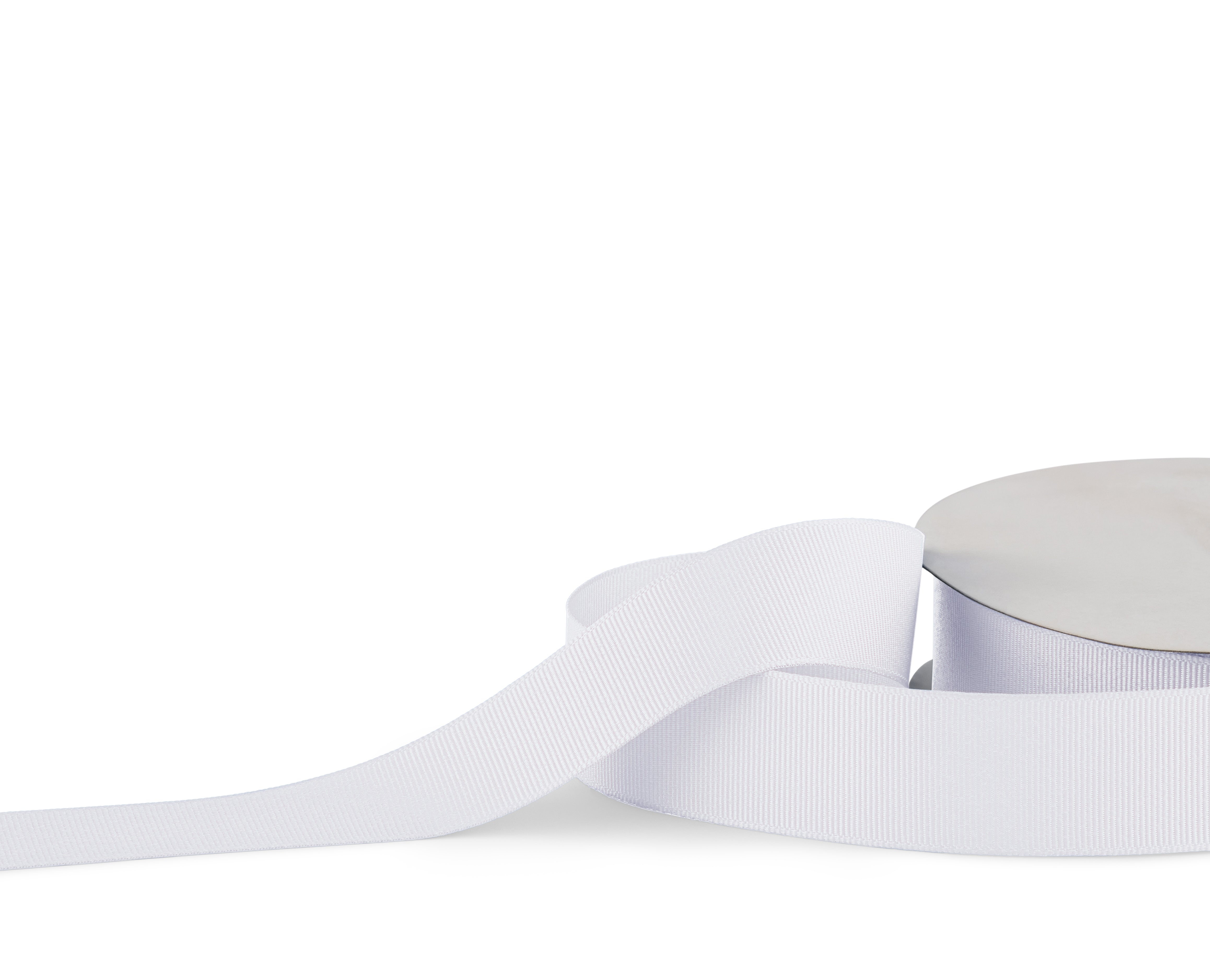 Premium Grosgrain Ribbon 25mm x 30m - White