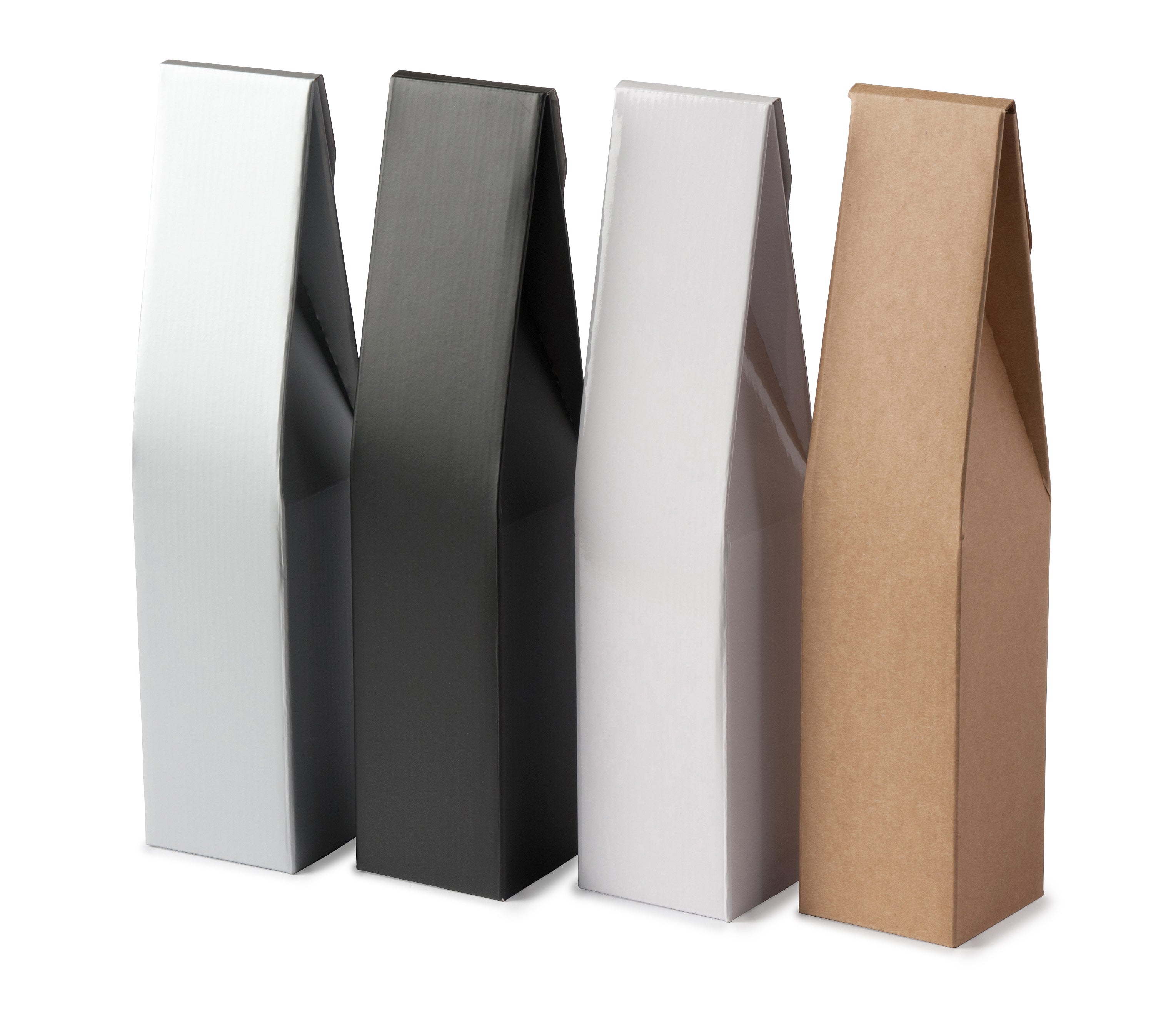 1 Bottle Gable Top Wine Box - Gloss Black