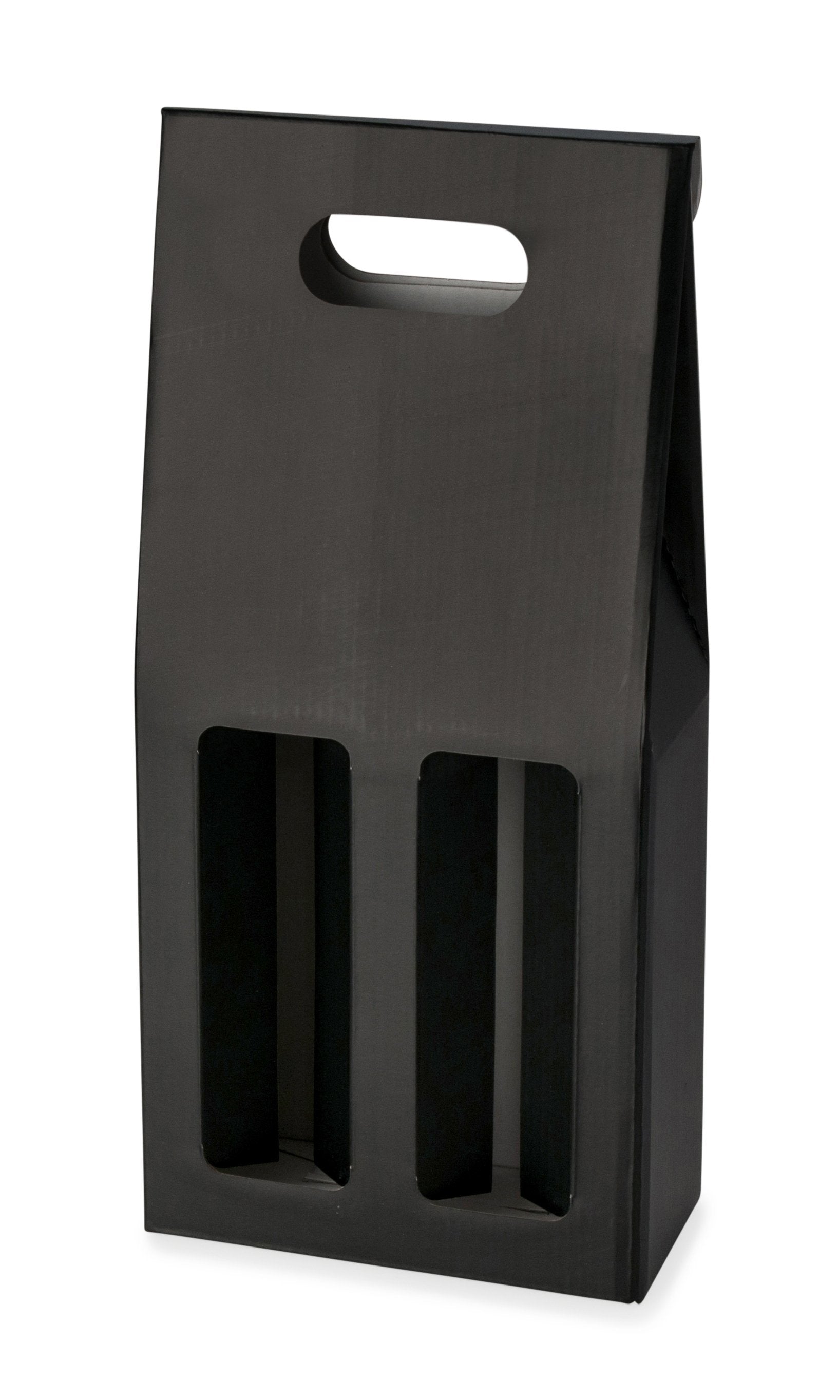 2 Bottle Gable Top Wine Box - Matt Black
