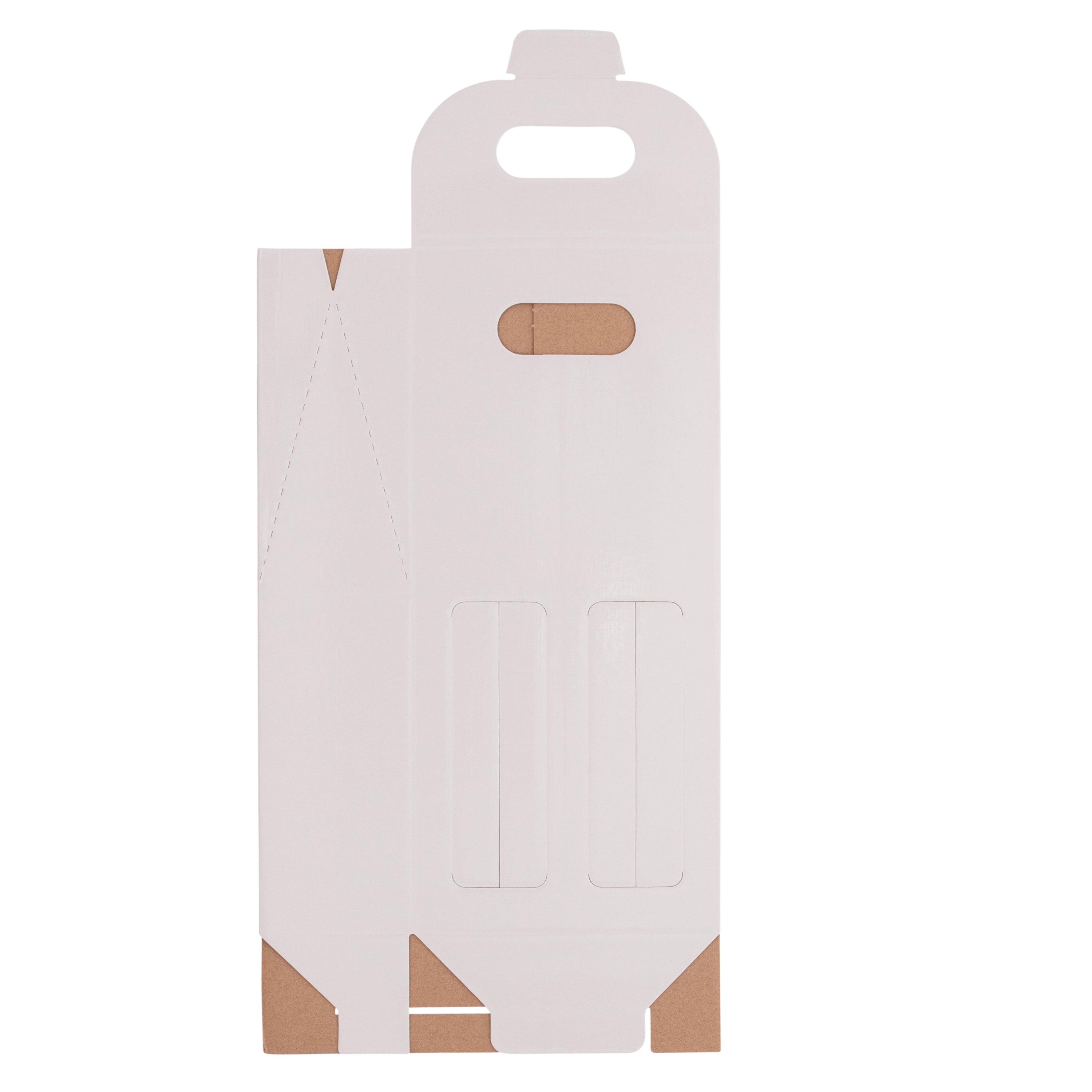 2 Bottle Gable Top Wine Box - Gloss White - Sample