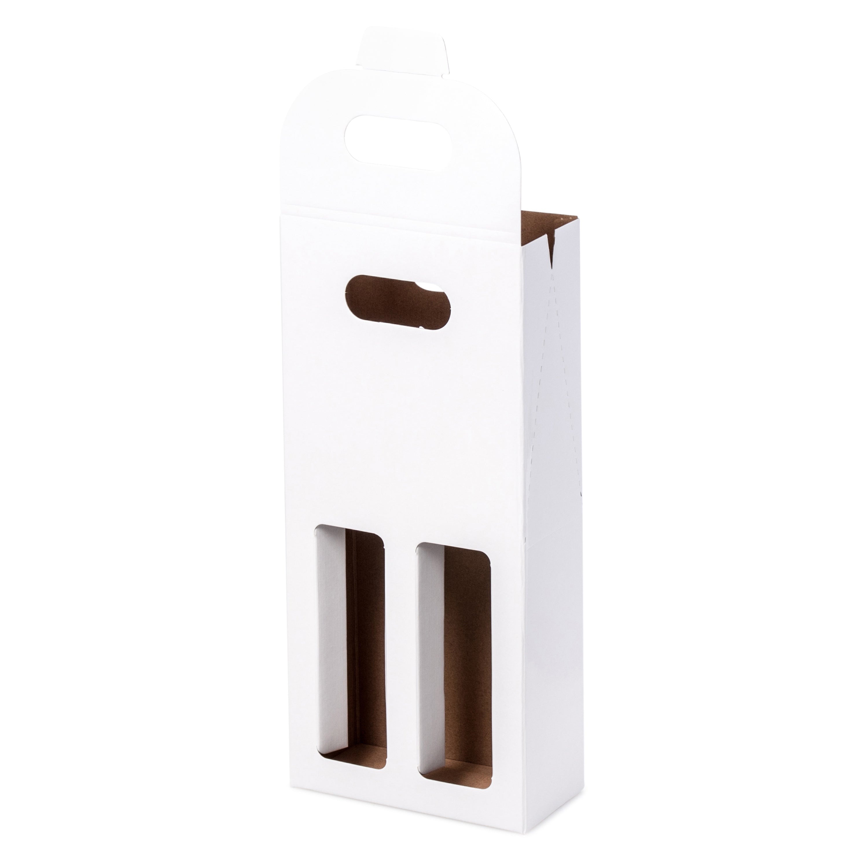 2 Bottle Gable Top Wine Box - Gloss White - Sample
