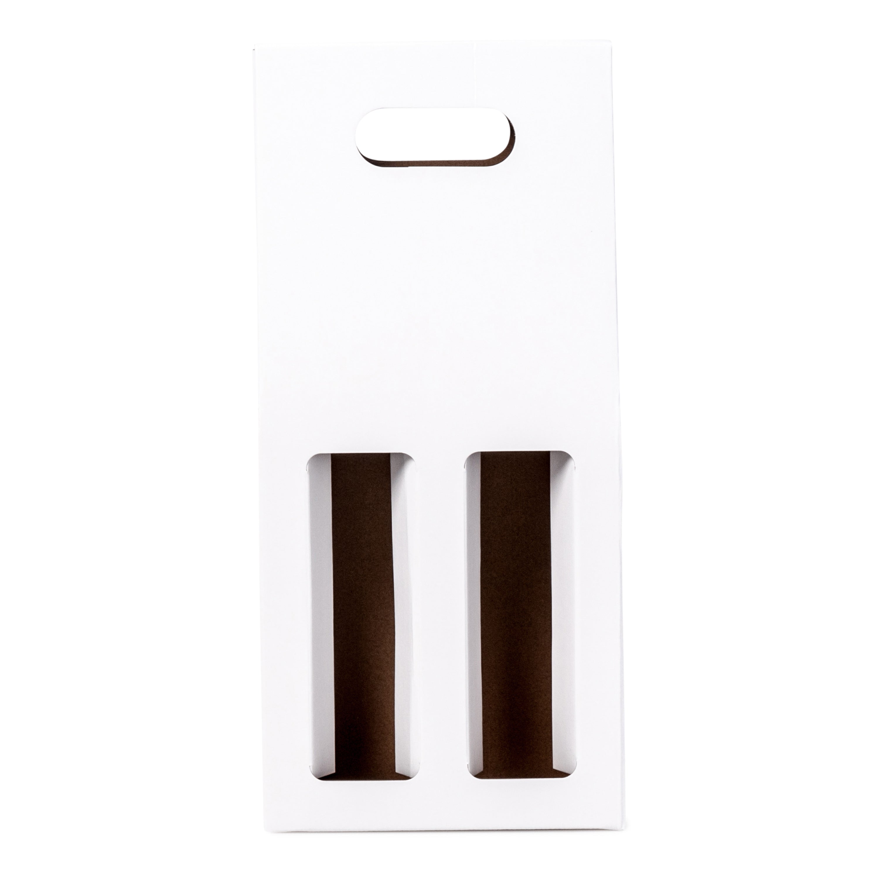 2 Bottle Gable Top Wine Box - Gloss White - Sample