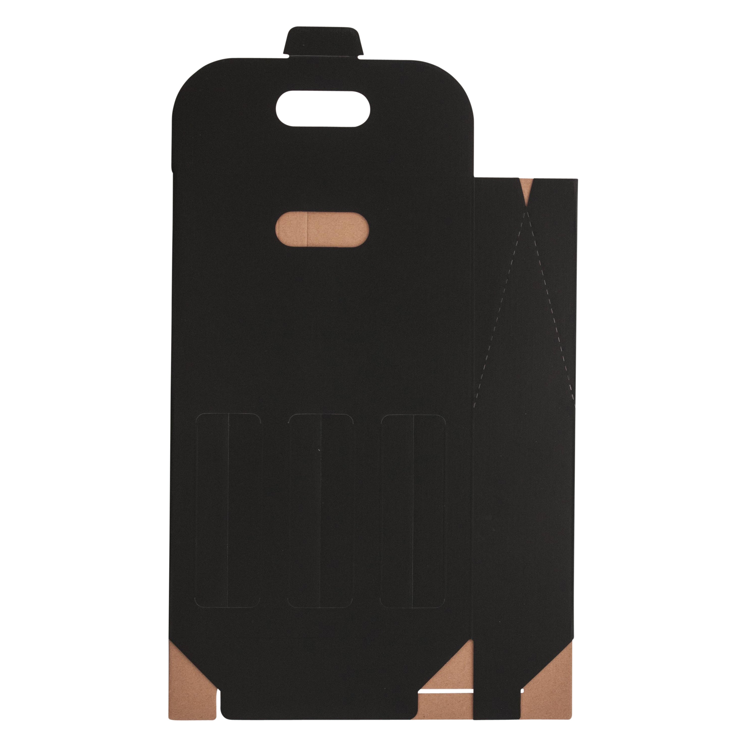 3 Bottle Gable Top Wine Box - Matt Black