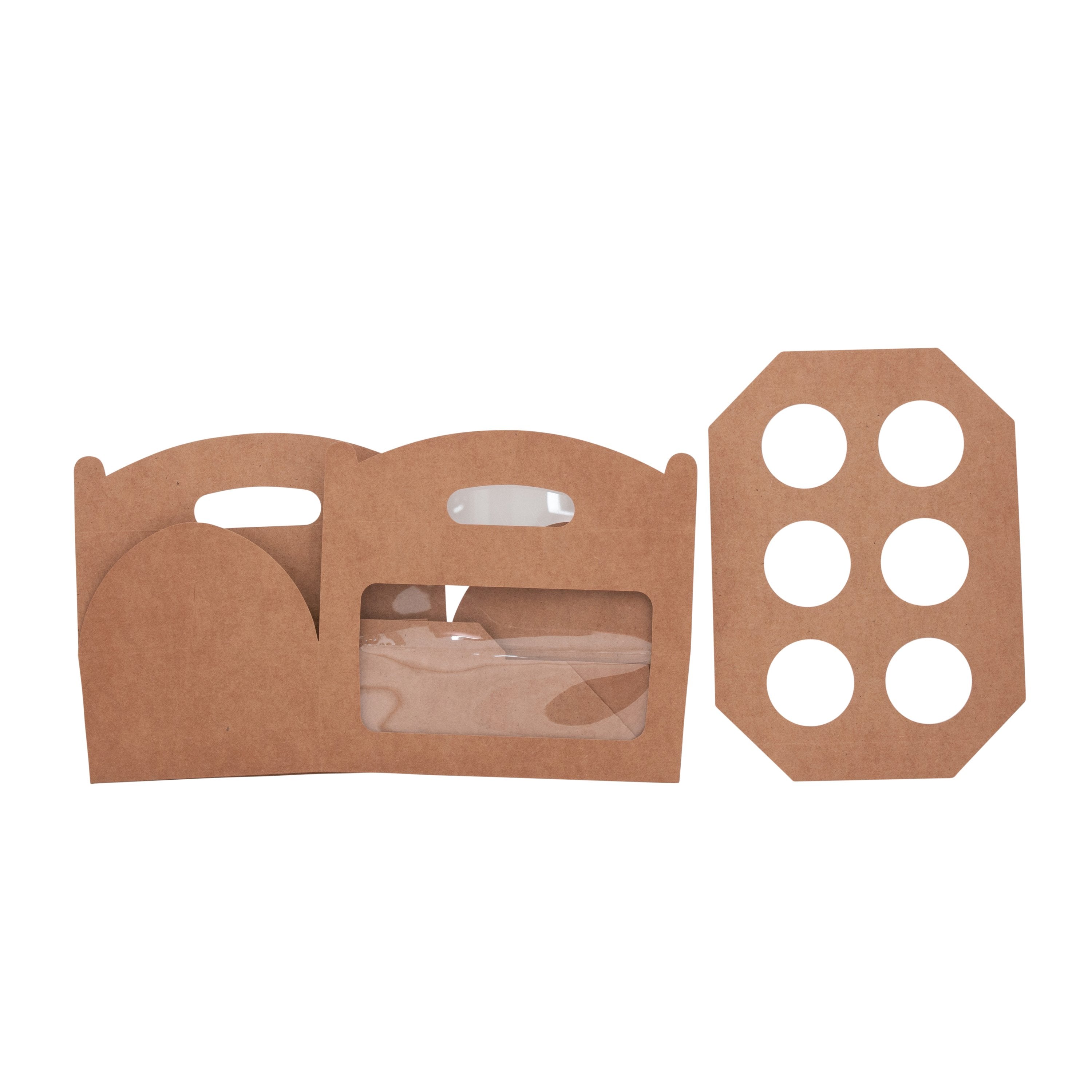 Amelia 6 Cupcake Carry Box - Kraft