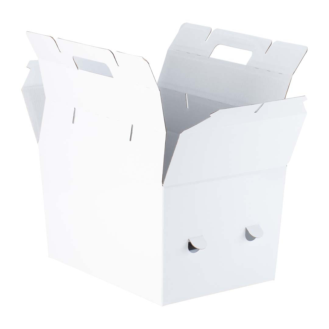 Catering Hamper Carry Box - Deep Large - Recessed Handle - Gloss White