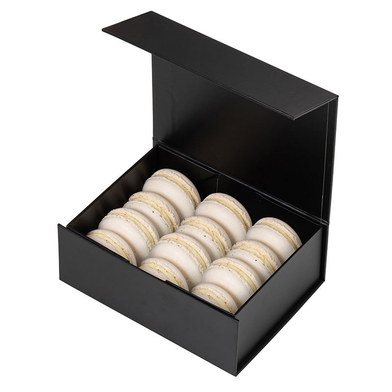Gift Box - Rectangle Slim, 12 Macaron, Magnetic Closure, Matt Black