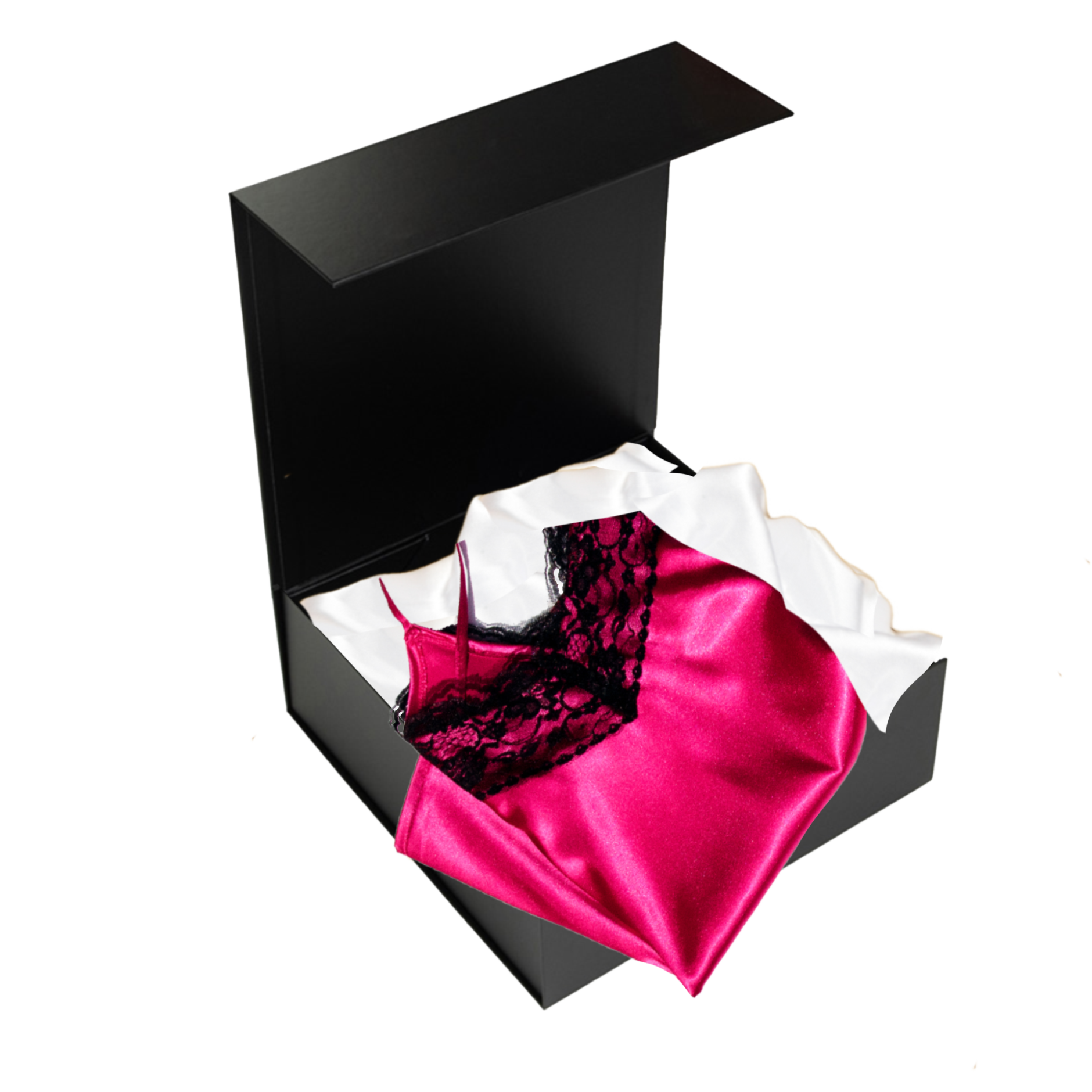 Hamper Box - Rectangle, Magnetic Closure Large, Matt Black
