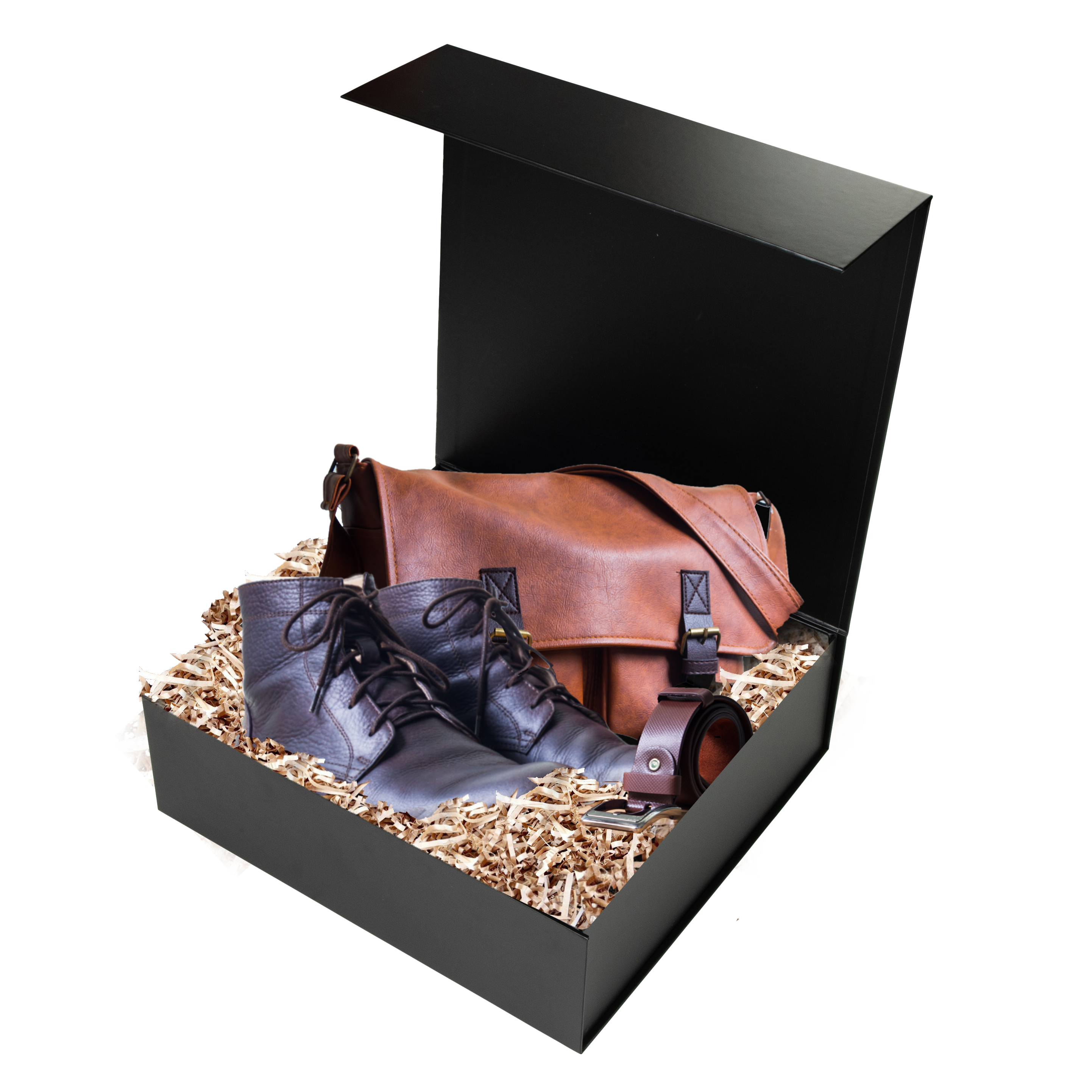 Hamper Box - Square, Magnetic Closure Large, Matt Black