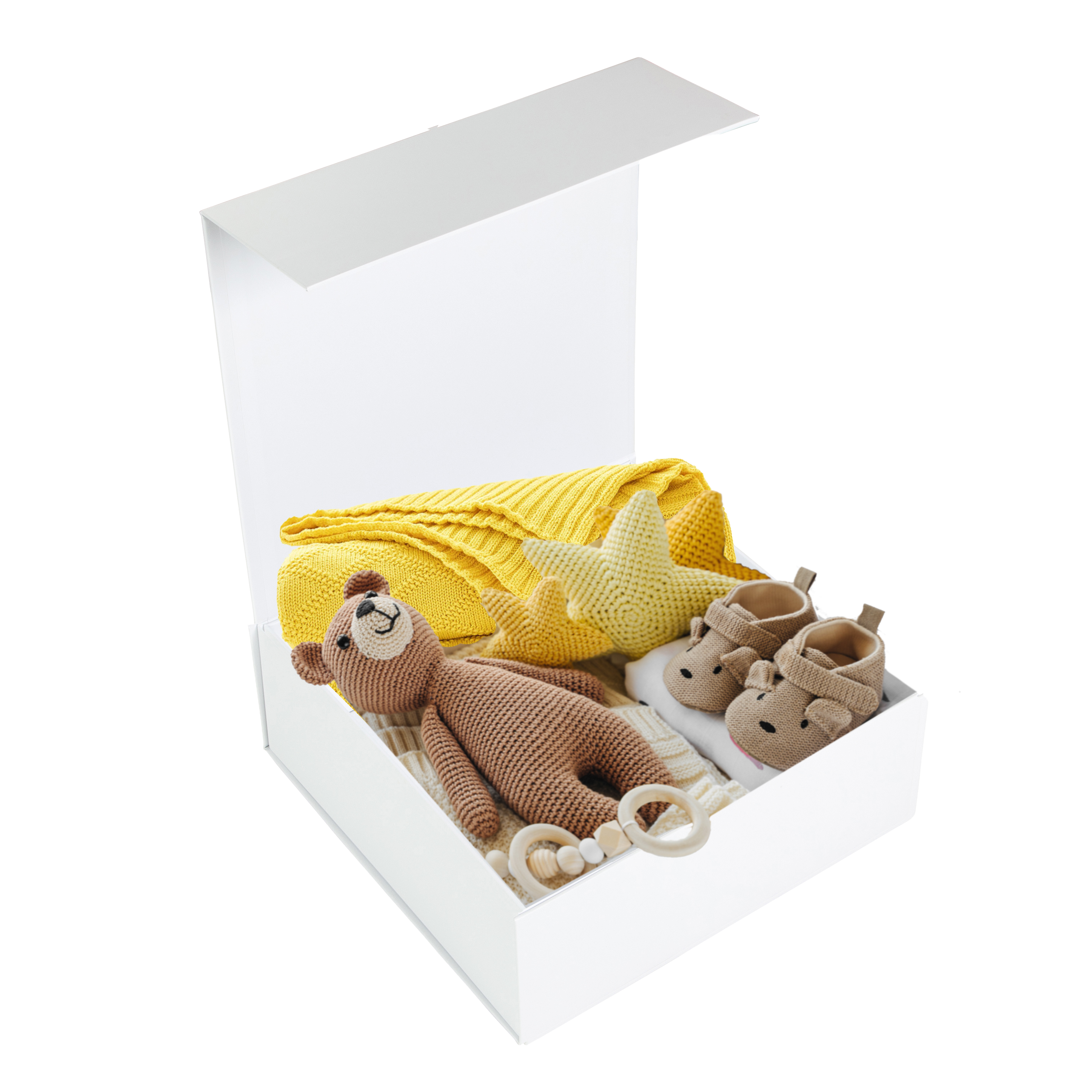 Hamper Box - Square, Magnetic Closure Large, Matt White